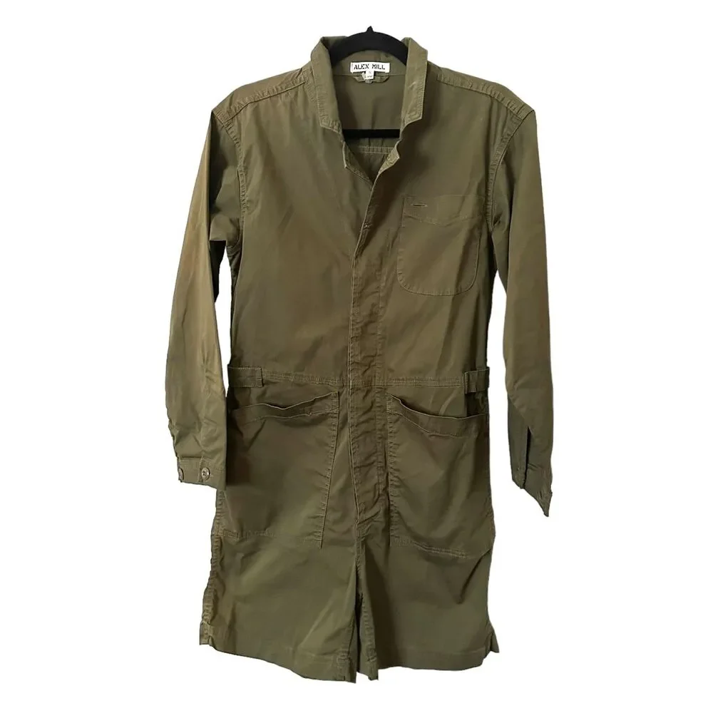 ALEX MILL‎ Utility Style Long Sleeve Romper Sz Small